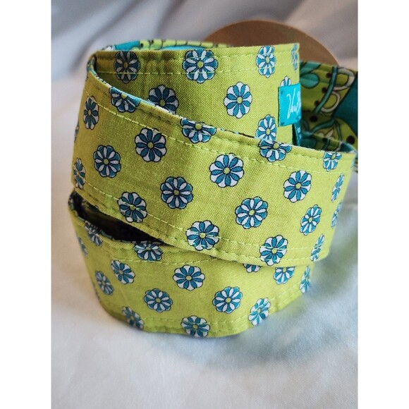 Vera Bradley Peacock Paisley Or Floral Reversible Fabric Belt Green Blue Boho - Picture 6 of 9